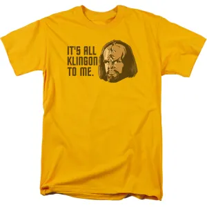 Star Trek All Klingon Mens T Shirt Gold