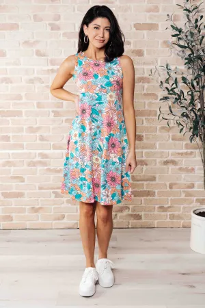 Summer Garden Sleeveless Swing Dress