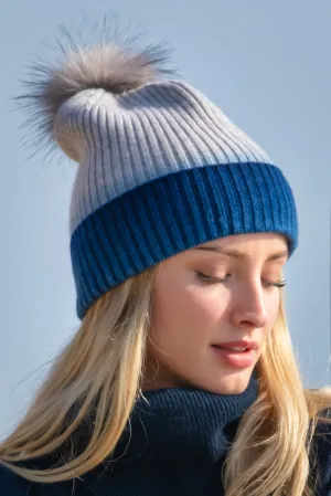 Sustainable Cashmere Hat - Blue