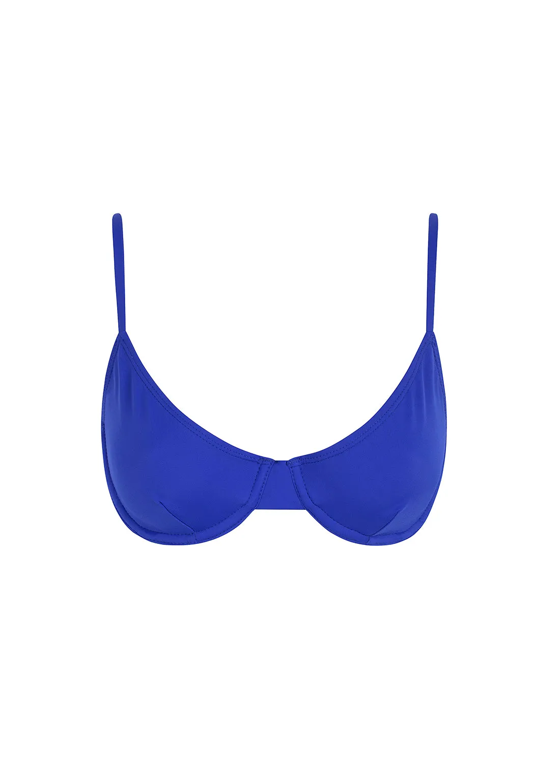 sustainable swimwear top eva deep blue