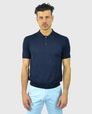 TOMBOLINI WM3SZMFL-TB SS NAVY KNITTED POLO