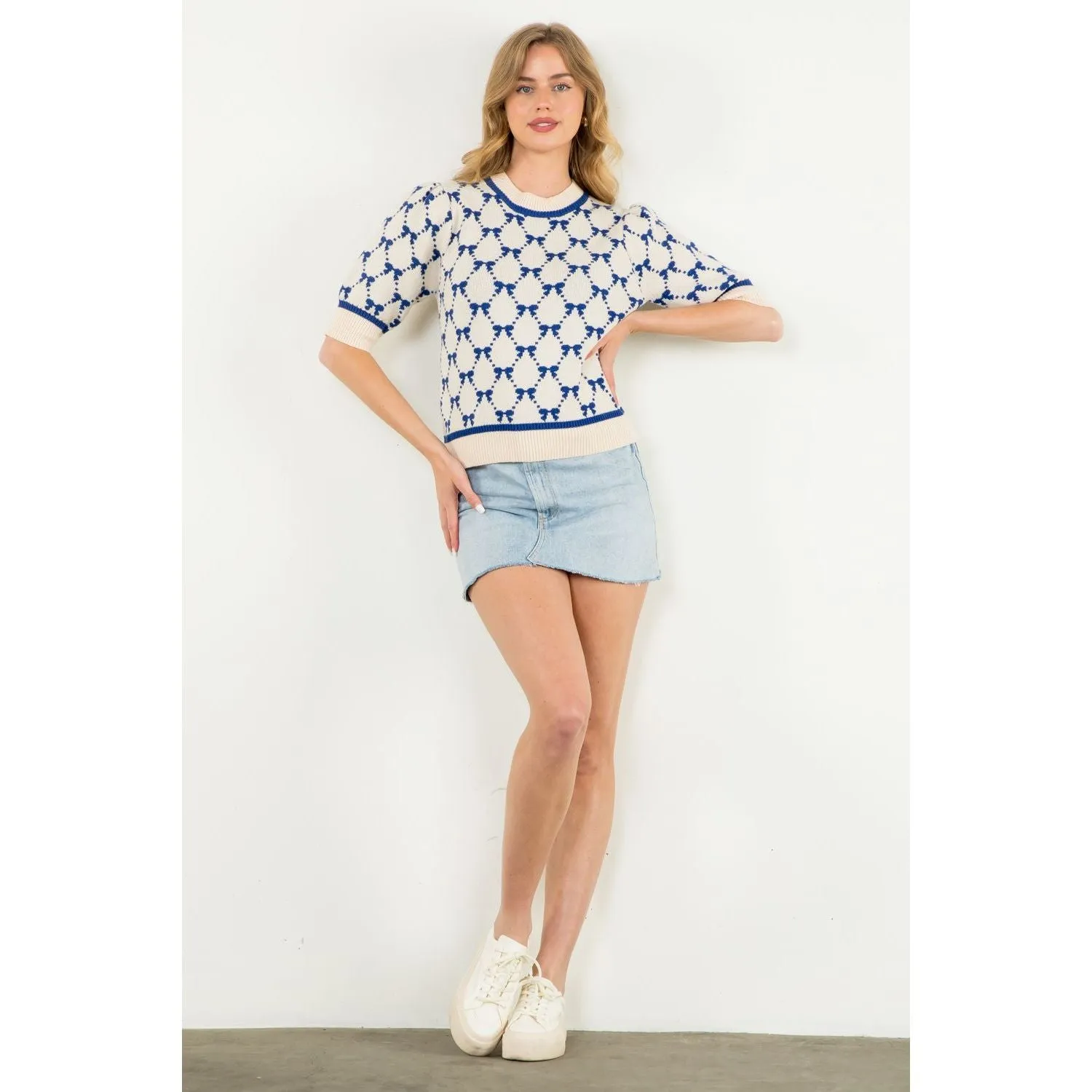 Valerie Short Sleeve Knit THML Top