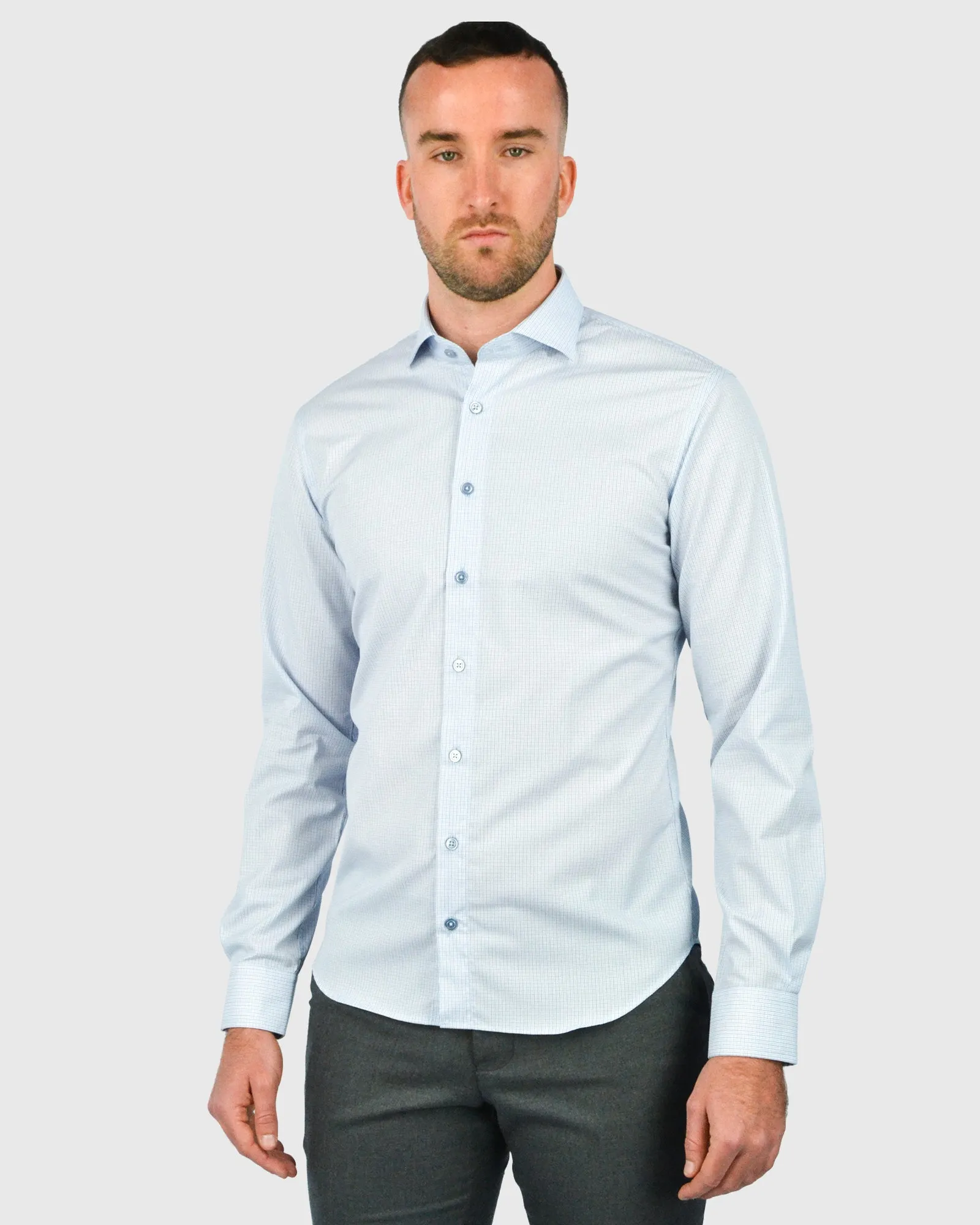 VINCENT & FRANKS S21CH0176 BLUE PRINT SLIM SC SHIRT