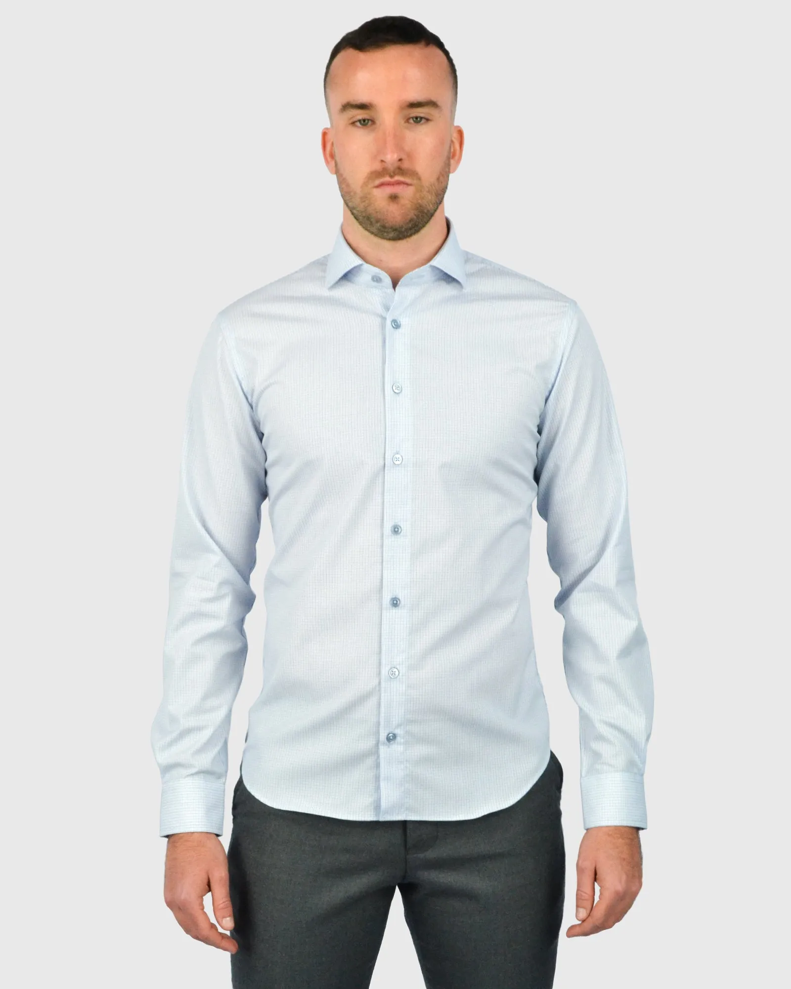 VINCENT & FRANKS S21CH0176 BLUE PRINT SLIM SC SHIRT