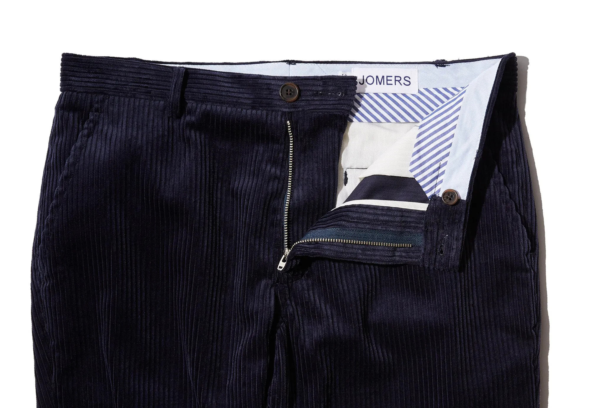 Winham (Slim) - Navy Italian Wide Wale Cord Chino